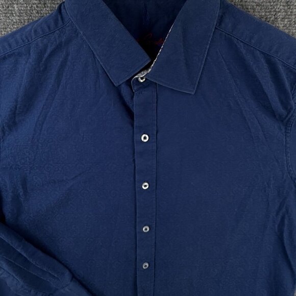 Robert Graham XL Classic Fit Blue Paisley Button Up Shirt Long Sleeve Cotton - Picture 1 of 16